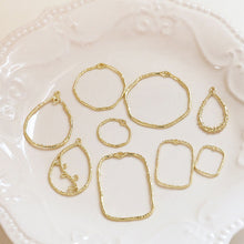 Load image into Gallery viewer, 10pcs Irregular Openwork Pendant with Loop, Round, Drop, Rectangular, 18K Gold/Silver Plated Charm, Necklace Pendant BY016