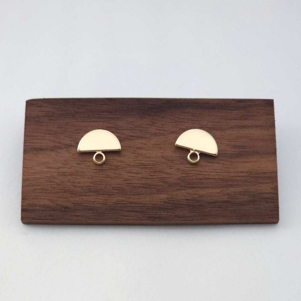 10pcs Gold Semicircle Earring Post With Loop,Needle Nickel Free Earrings, Ear Stud Loop, Hypoallergenic Earring Findings ZX179