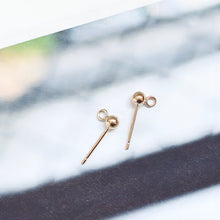Load image into Gallery viewer, Gold Filled Ball Ear Post With Open Loop, 2mm,3mm,4mm, Nickel Free Earrings, Ear Stud, Hypoallergenic Earring Findings BL003
