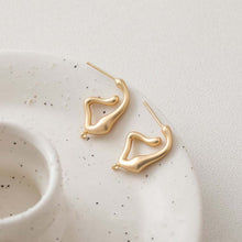 Load image into Gallery viewer, Irregular Ear Post With Loop, S925 Silver Ear Pin Nickel Free Earrings, Gold/Silver Ear Stud, Hypoallergenic Earring Findings GZ305-D0457