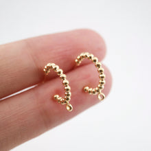 Cargar imagen en el visor de la galería, Pendientes de cuentas en forma de C, chapados en oro de 18 quilates con aro, accesorios para pendientes DIY, materiales para pendientes hechos a mano ZX238