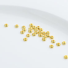 Load image into Gallery viewer, 100PCS- Donut Spacer Beads, Tone Rondelle Spacer Beads, Tire Beads, 18k Gold Plated Beads, Bracelet Making, Jewelry Finding TH024-ZX7044