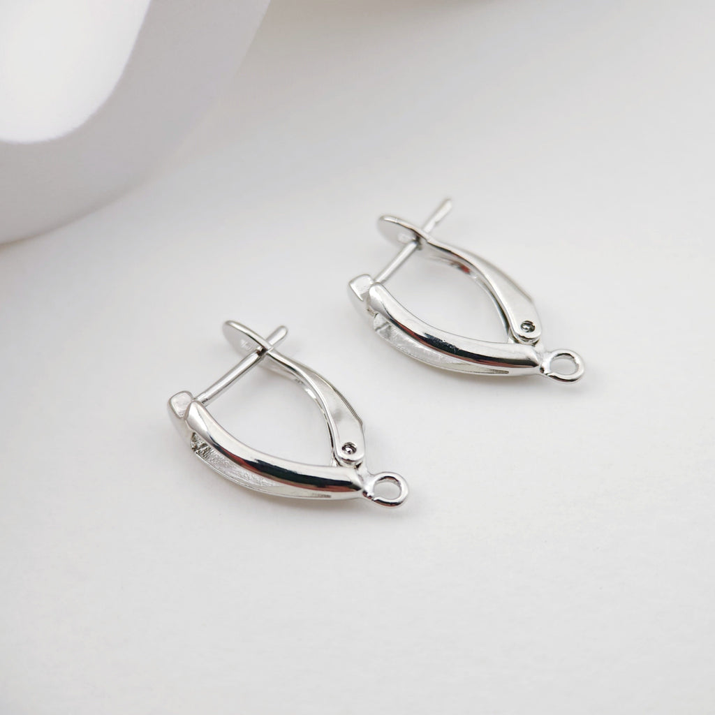 U Shape English lock with loop, Gold/Rhodium Plated Earring hoop, Hypoallergenic & Nickel-Free, DIY Handmade Earring Findings Supplies D0100