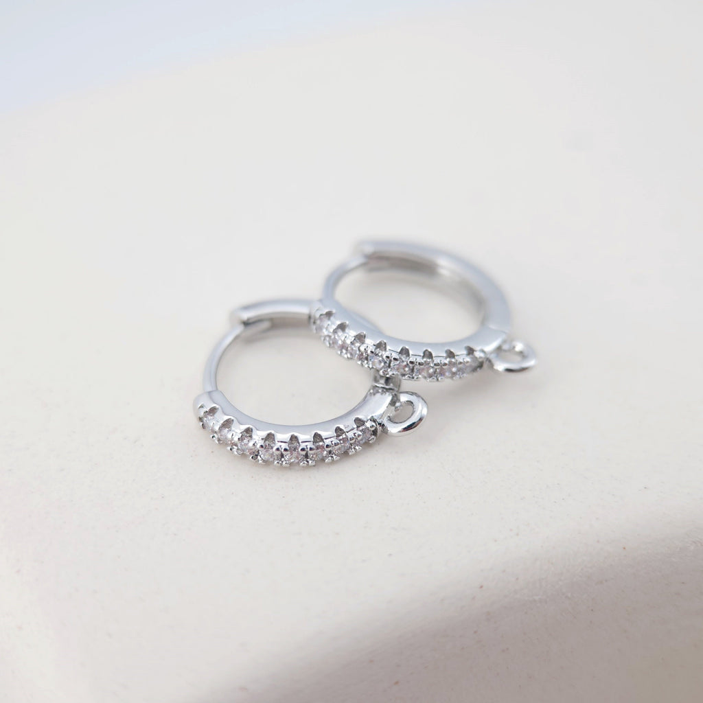 Cubic Zirconia Ear Hoops Multicolor Pave Crystal , 14.8*13.8mm, 18K Gold Plated Leverback Earrings, Huggie Hoops Earring D0156