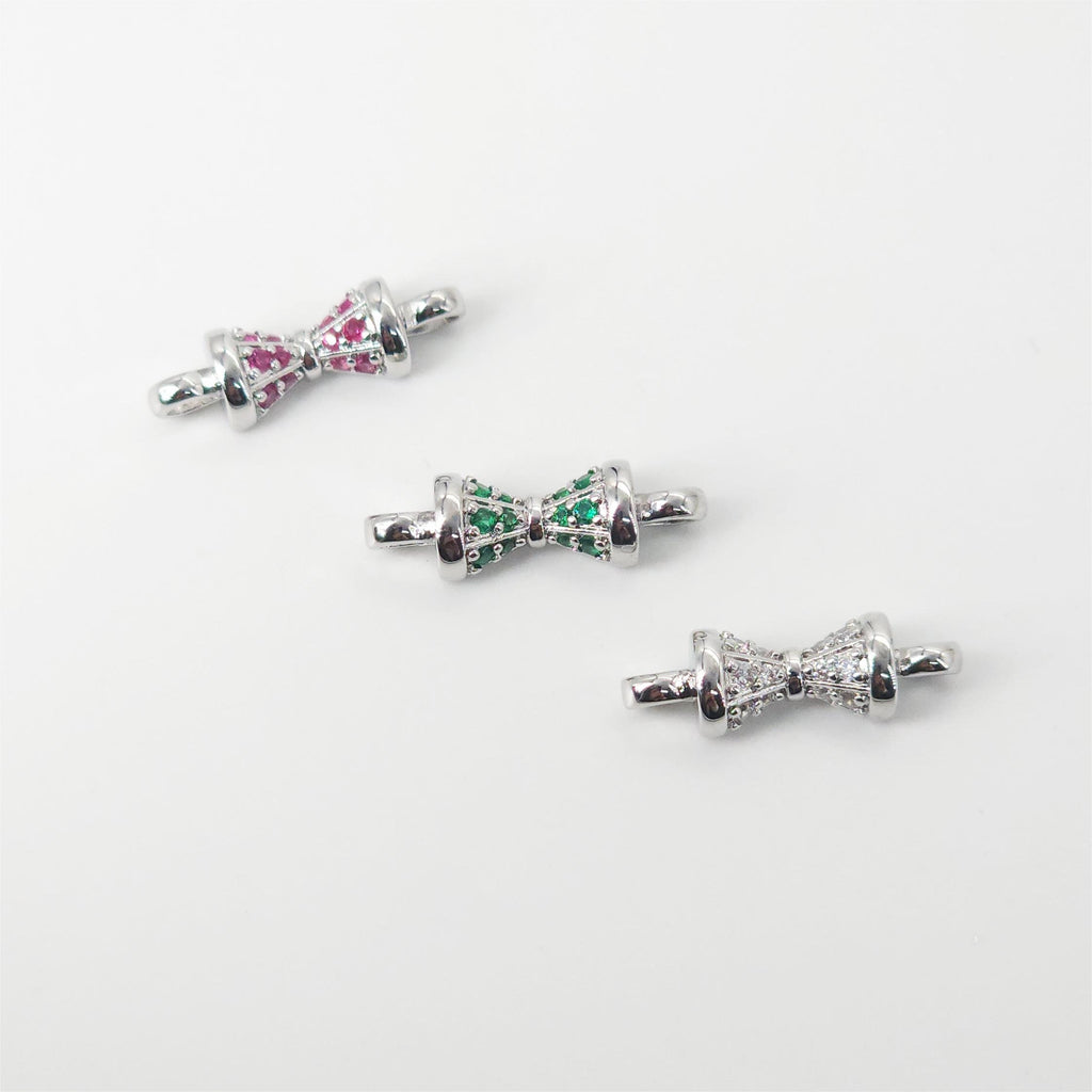 CZ Pave Boho Connector, Cubic Zircon Crystal Pendant, Bracelet Necklace Pendant, 14K Real Gold Plated, Jewelry Findings S20834