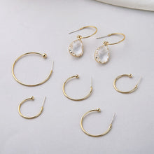 Load image into Gallery viewer, 10pcs 14K Gold Plated C Shape Hoop Earring, 15mm, 20mm, 25mm, 35mm, S925 Silver Ear Pin, Huggie Hoops Earring BY003-ZX7004