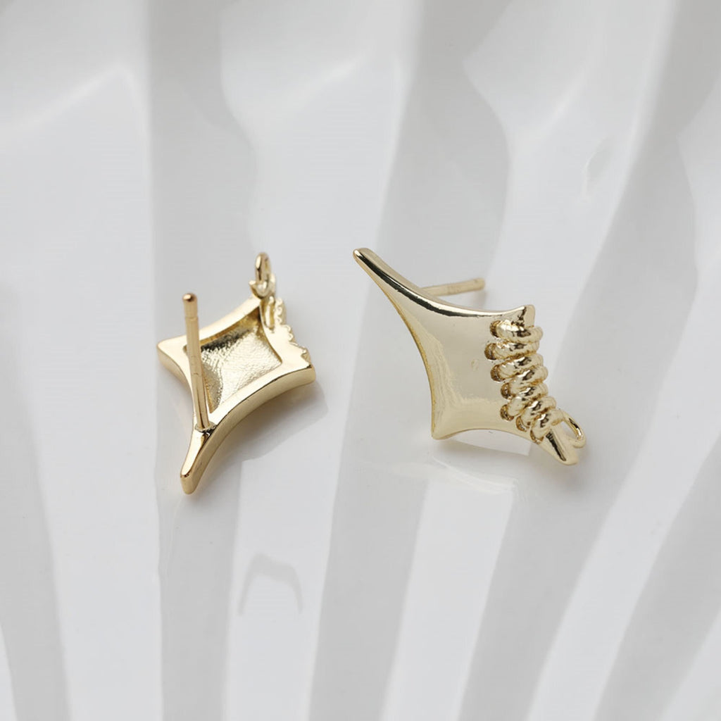 قرط نجمة ذهبية مع حلقة، أقراط خالية من النيكل، قرط أذن مع حلقة، نتائج قرط مضادة للحساسية GT053