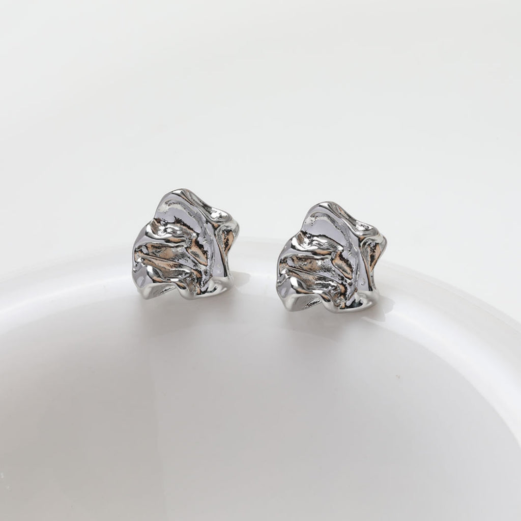 Irregular Ear Post With Loop, S925 Silver Ear Pin Nickel Free, Gold/Silver/Matte Gold Ear Stud, Hypoallergenic Earring Findings BB036