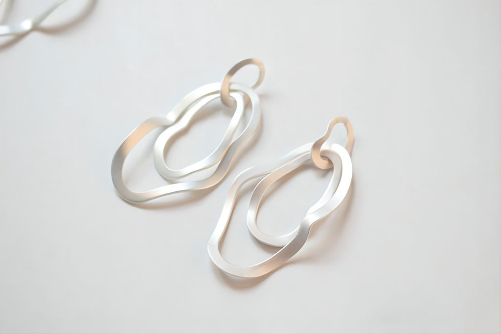 Irregular Drop Triple Ring Pendant, 14K Shiny Gold/Silver Plated Drop Openwork Pendant 5x24mm for Jewelry Making Supply JH018