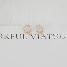 Load image into Gallery viewer, 4pcs Oval Shape Earring Post With Loop, S925 Silver Pin Nickel Free Earrings, Crystal Gemstone Stud, Hypoallergenic Earring Findings ZX030