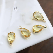 تحميل الصورة إلى عارض المعرض، 10 قطع - دلايات كريستال صغيرة على شكل دمعة، مطلية بالذهب/الفضة عيار 14 قيراطًا، مقاس 7×10 مم، قطع مجوهرات HL116-F041