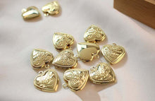Load image into Gallery viewer, Shiny Heart Locket Charms, 18K Gold Plated, Key to my heart, Love Pendant, Necklace Making Pendants, Jewelry Findings GZ313