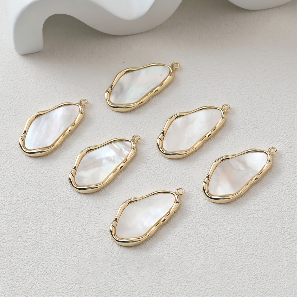 Irregular Shell Pendant, 14K Gold/Silver Plated, Jewelry Making Findings JH013