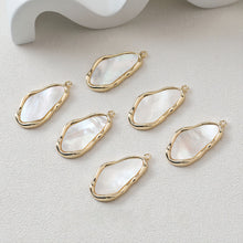 Load image into Gallery viewer, Irregular Shell Pendant, 14K Gold/Silver Plated, Jewelry Making Findings JH013