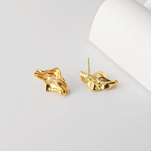 تحميل الصورة إلى عارض المعرض، أقراط غير منتظمة بحلقة، مطلية بالذهب عيار 18 قيراطًا، خالية من النيكل، دبوس من الفضة الاسترلينية S925، أقراط أذن مضادة للحساسية D0485