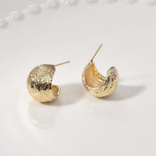 Load image into Gallery viewer, C Shape Wire drawing Earrings Post, 14K Gold, S925 Silver Ear Pin Nickel Free Earrings, Ear Stud Hypoallergenic Earring Findings LL229