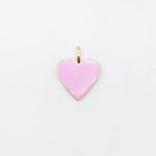 Load image into Gallery viewer, Enamel Heart Charm, 18K Gold Plated Heart Pendant, 24mm, Necklace Bracelet Making Pendant S20466