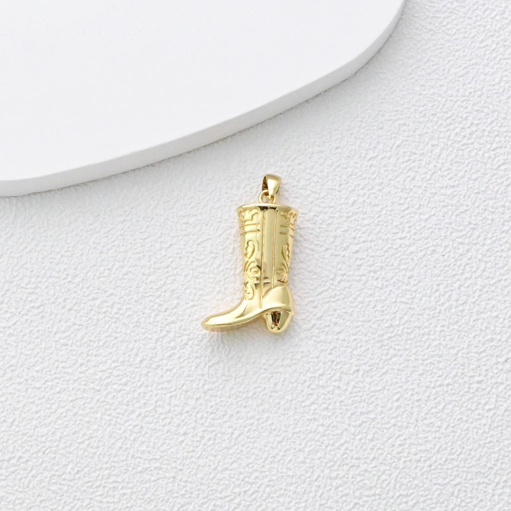 Hand Charm, Boot Pendant, 18K Gold Plated Pendant, Neckalce Bracelet Making Pendant, Jewelry Supply Finding S1364