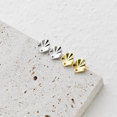 Gold Leaf Earring Post, S925 Silver Pin, Nickel Free Earrings, Ear Stud Loop, Hypoallergenic Earring Findings D0421