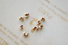 Load image into Gallery viewer, 20pcs- Gold Filled Crimp Covers, 2.5mm /3mm /4mm/5mm Cover Beads, Gold Crimp Cover Beads, Gold Crimp Beads, B010