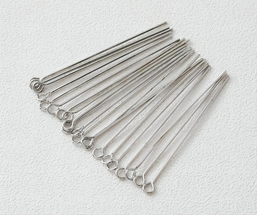 100pcs Eye Pins, O Pins, 14K Gold Plated, 22/25Gauge, 18mm,26mm,30mm,40mm Component for Jewelry Making Findings GD010