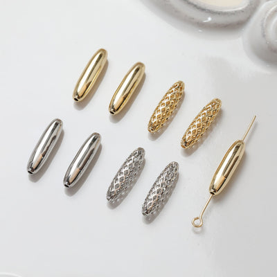 Vintage Oval Spacer Beads,14K Gold Plated,Openwork Oval Spacer Beads,Necklace and Earring Maker Beads,Jewelry Finding SC003