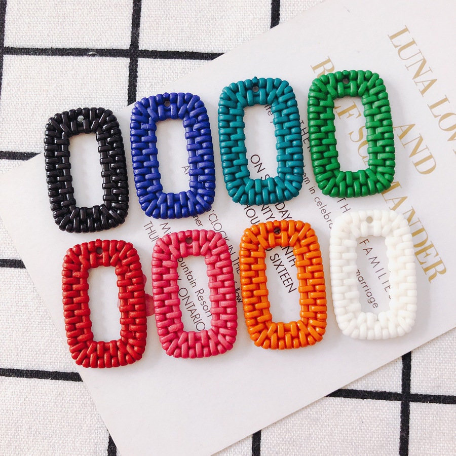 10 قطع من القلادات الهندسية المستطيلة، قلادة من الراتنج لصنع المجوهرات، العثور على الخرز بنفسك MY089