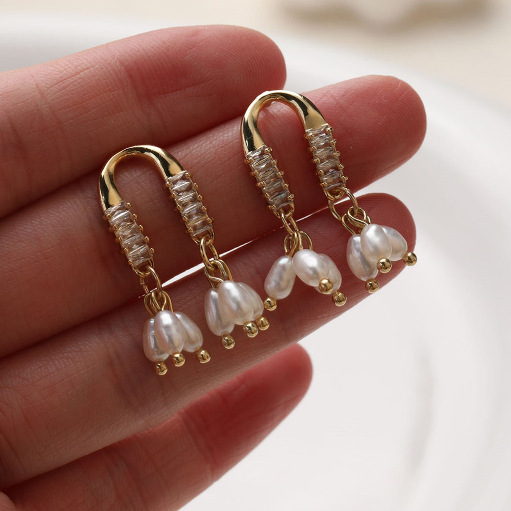 Poste para aretes en forma de U de oro de 14 quilates con dos presillas, pendientes de arco, pendientes de plata S925 sin níquel, accesorios hipoalergénicos GZ399