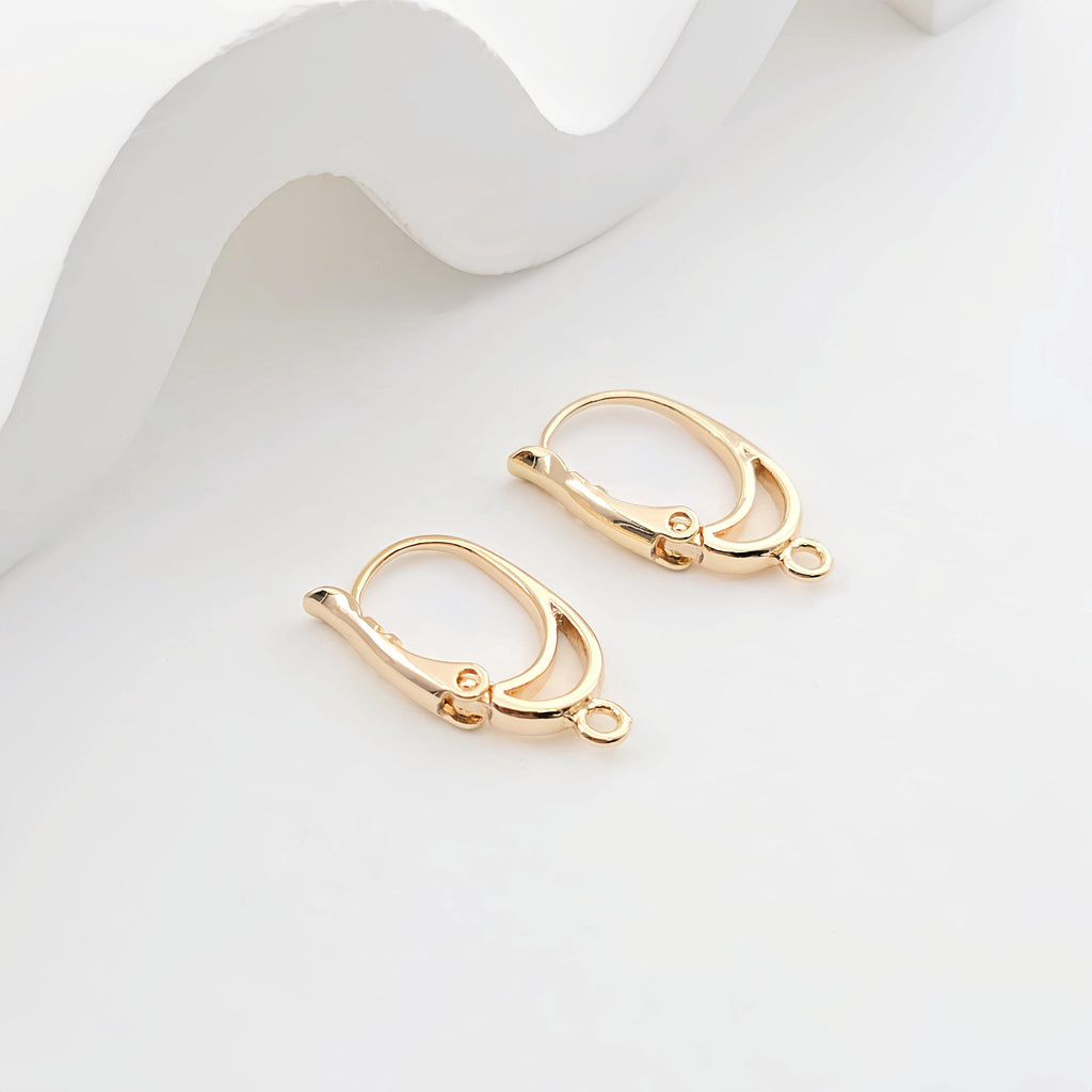 18K Gold Plated Oval Hoop Earring, Huggie Hoops Earring Parts, Lever Back, 19.6*11mm, Oval Hoop earring for Jewelry Making ZX285