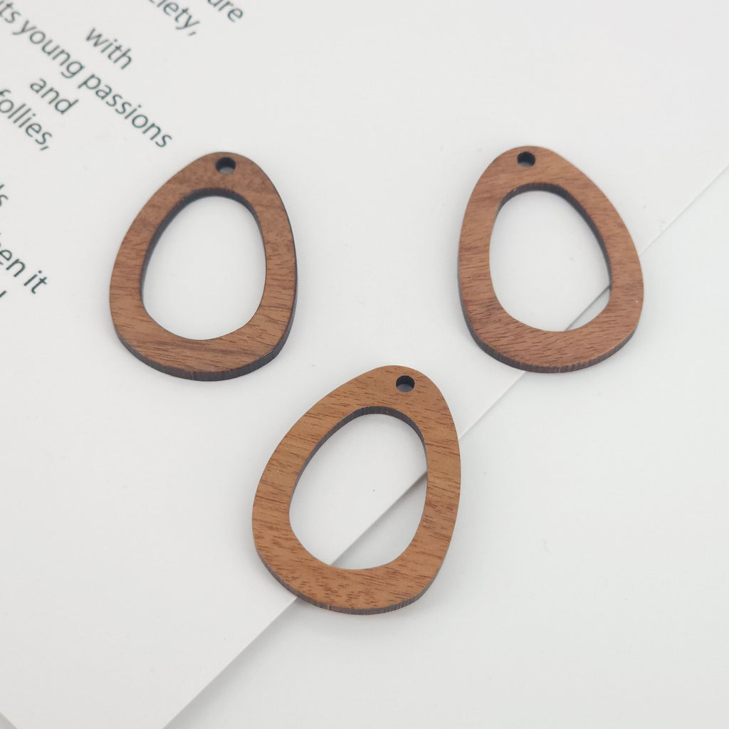 2PCS Geometric Statement Wood Charms, Wooden Pendant, Reclaimed Walnut Wood,Wood Earrings Diy  Ideas JT944