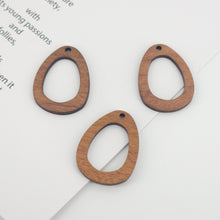 Load image into Gallery viewer, 2PCS Geometric Statement Wood Charms, Wooden Pendant, Reclaimed Walnut Wood,Wood Earrings Diy  Ideas JT944