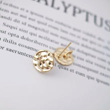 Load image into Gallery viewer, 10pcs 14K Gold Round Hammered Post With Loop, Round Stud Earring Nickel Free, 11mm, Hypoallergenic Earring Findings Z083-ZX304