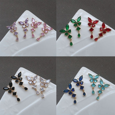 10pcs Butterfly drop Pendant, Cubic Zircon Crystal Pendant, Bracelet Necklace Pendant, 14K Real Gold Plated, Jewelry Findings HL118-F090