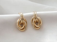 Load image into Gallery viewer, Vintage Multi-Ring Ear Post, S925 Silver Ear Pin Nickel Free Earrings, Gold/Silver Ear Stud, Hypoallergenic Earring Findings G004