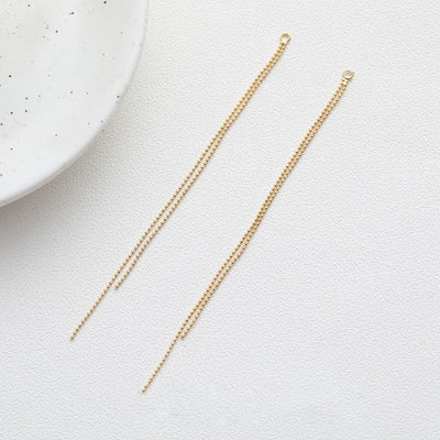 Gold Beads Chain Tassel Pendant, Beads Chain Charm, 18K Gold Plated Earring Chain Pendant, Earring Findings ZZ091