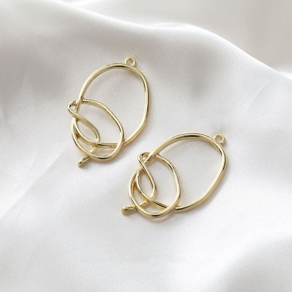 10pcs Irregular Openwork Pendant, Niche Style Charm, 18K Gold Plated Charm, Necklace Pendant GZ281