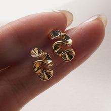 تحميل الصورة إلى عارض المعرض، أقراط على شكل شريط مع حلقة، ذهب عيار 14 قيراط، فضة S925، أقراط خالية من النيكل، أقراط أذن مضادة للحساسية، GZ758