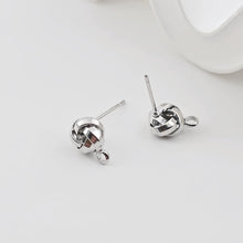 Load image into Gallery viewer, Round Wire Dough Earring Post with Loop, 18k Gold Chain Round Stud Earring Nickel Free, Hypoallergenic Earring Findings ZX271