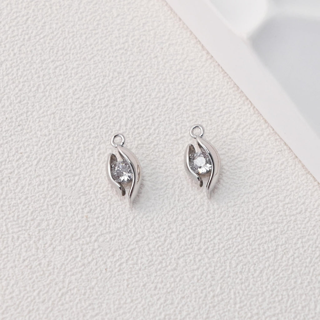 Horse Eye Charm, Oval Shape Pendant, CZ Pave Horse Eye Charm,  18K Gold Plated, For Necklace And Earrings Making, Jewelry Findings D0497