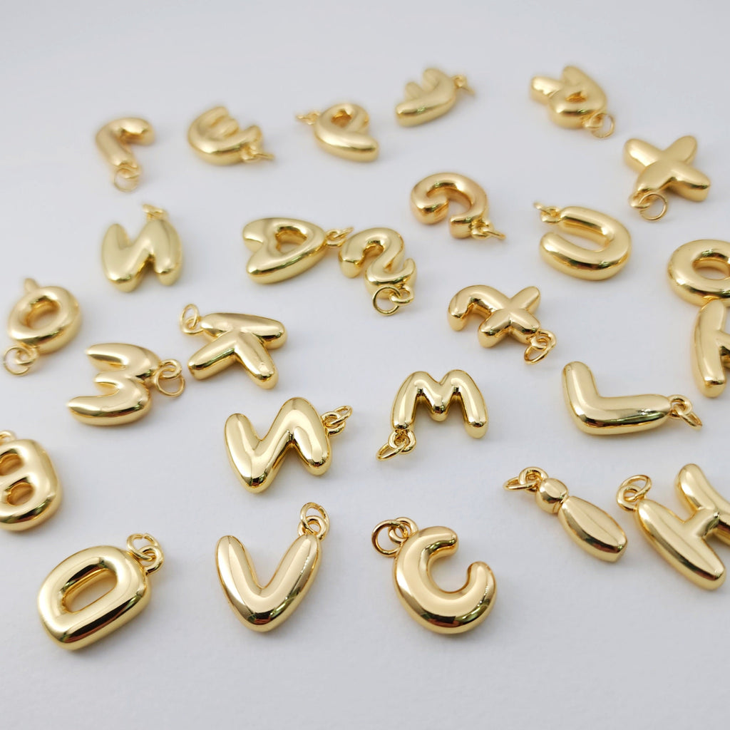 Alphabet Letter Charm, 18K Shiny Gold Plated Initial Charm, Personalized Minimalist Letter Charm for Necklace Bracelet Making S1235