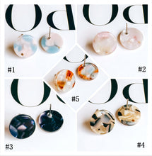 Load image into Gallery viewer, 10PCS Acrylic Round Earring Findings, 15 Colors You Choose, S925 Silver Ear Stick, Nickel Free, Earring Finding MY008