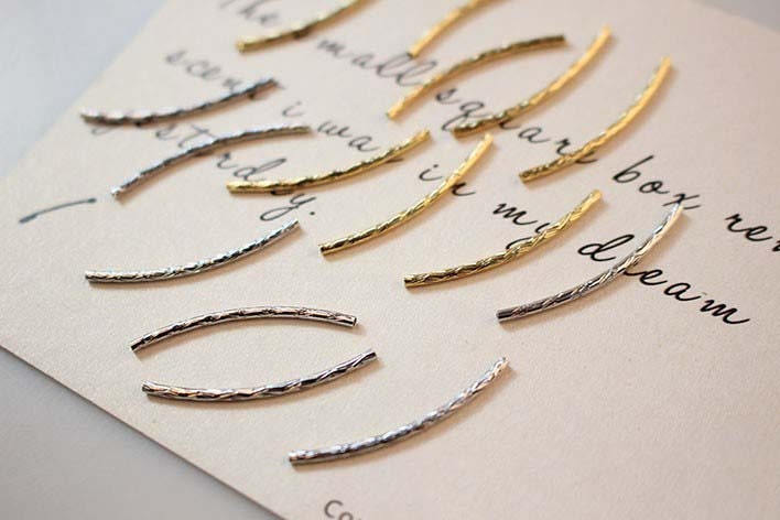 10pcs Tube Beads, Curved Spacer Beads, Curved Tube Beads, 14K Gold/Silver Plated, Bracelet Necklace Making Jewelry Finding GZ320