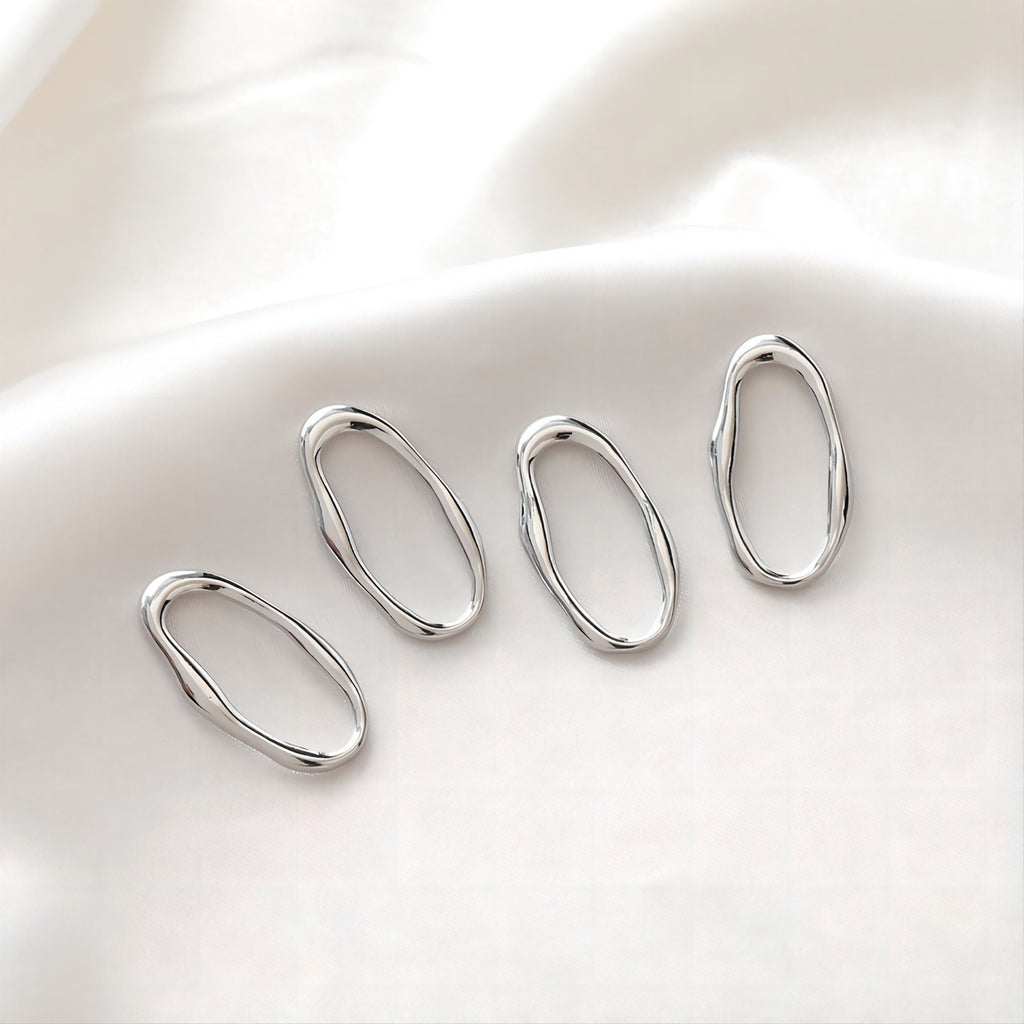 5pcs Oval Closed Jump Ring, 14K Shiny Gold/Silver Plated Jump Ring Connectors 24x13mm for Jewelry Making Supply JH020