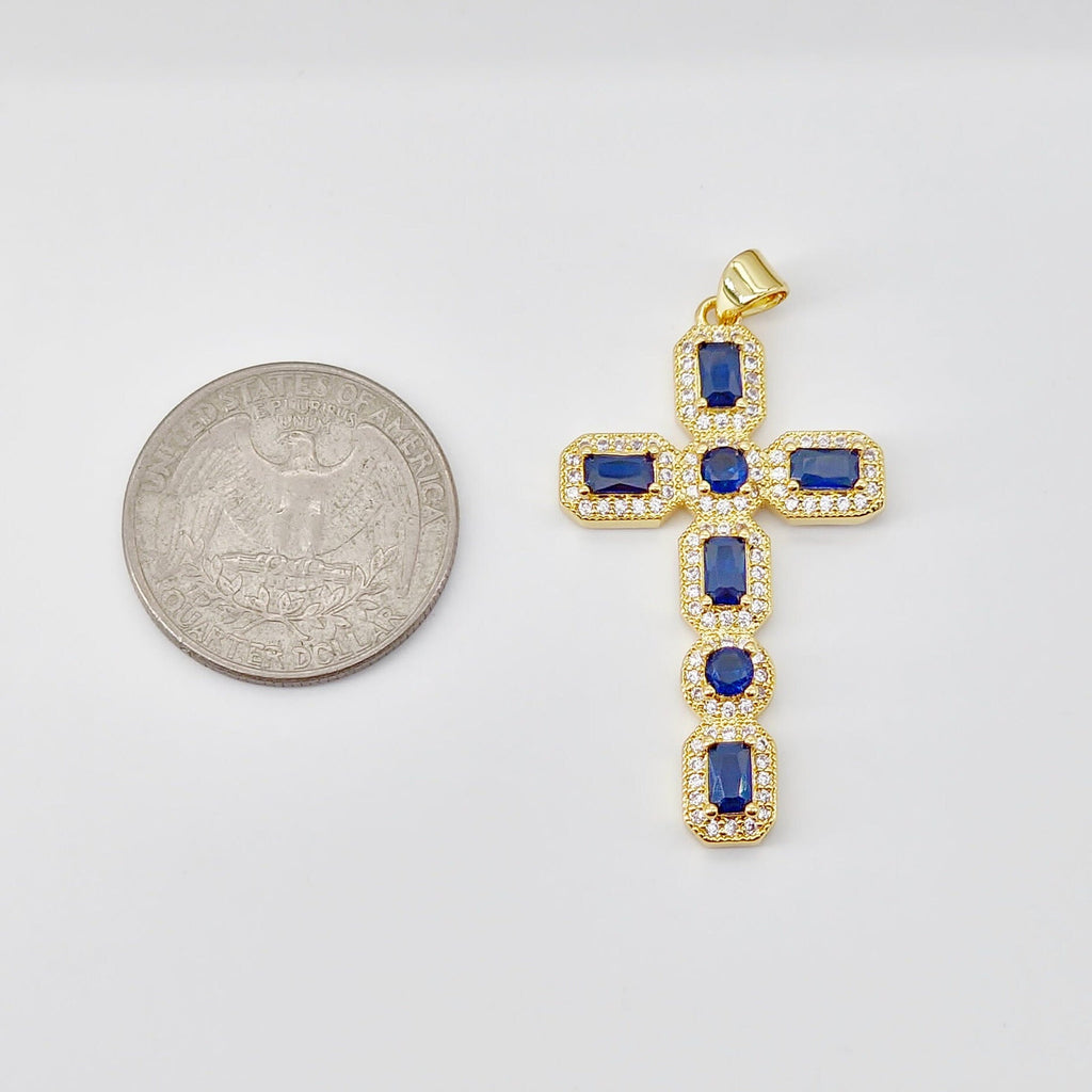 Cross Charms, CZ Pave Cross Pendant, Multiple Cross Styles, 18K Gold Plated Brass, Necklace Making Charms, Jewelry Findings S20702