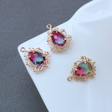 Load image into Gallery viewer, 10pcs- Vintage Crystal Teardrop Charms, 14K Gold Plated Teardrop Pendant, 19x31mm, Jewelry Findings HL054-F147