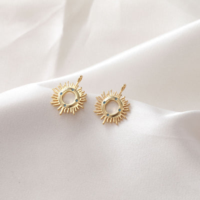 Sun, Moon, Star Charm, CZ Pave Pendant, 18K Gold Plated Rainbow Pave Pendant, Necklace Making Charm, Jewelry Findings JG012