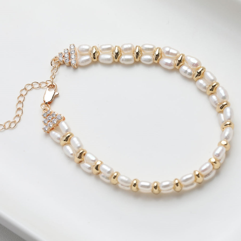 Cuentas espaciadoras de doble agujero, cuentas en forma de diamante, chapadas en oro, accesorio para hacer pulseras y collares, GZ525