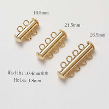 تحميل الصورة إلى عارض المعرض، مشبك عقد ذهبي متشابك، مطلي بالذهب عيار 14 قيراطًا، مشبك عقد متعدد الطبقات، مشبك صنع أساور القلائد مع حلقات، قطع مجوهرات GZ356