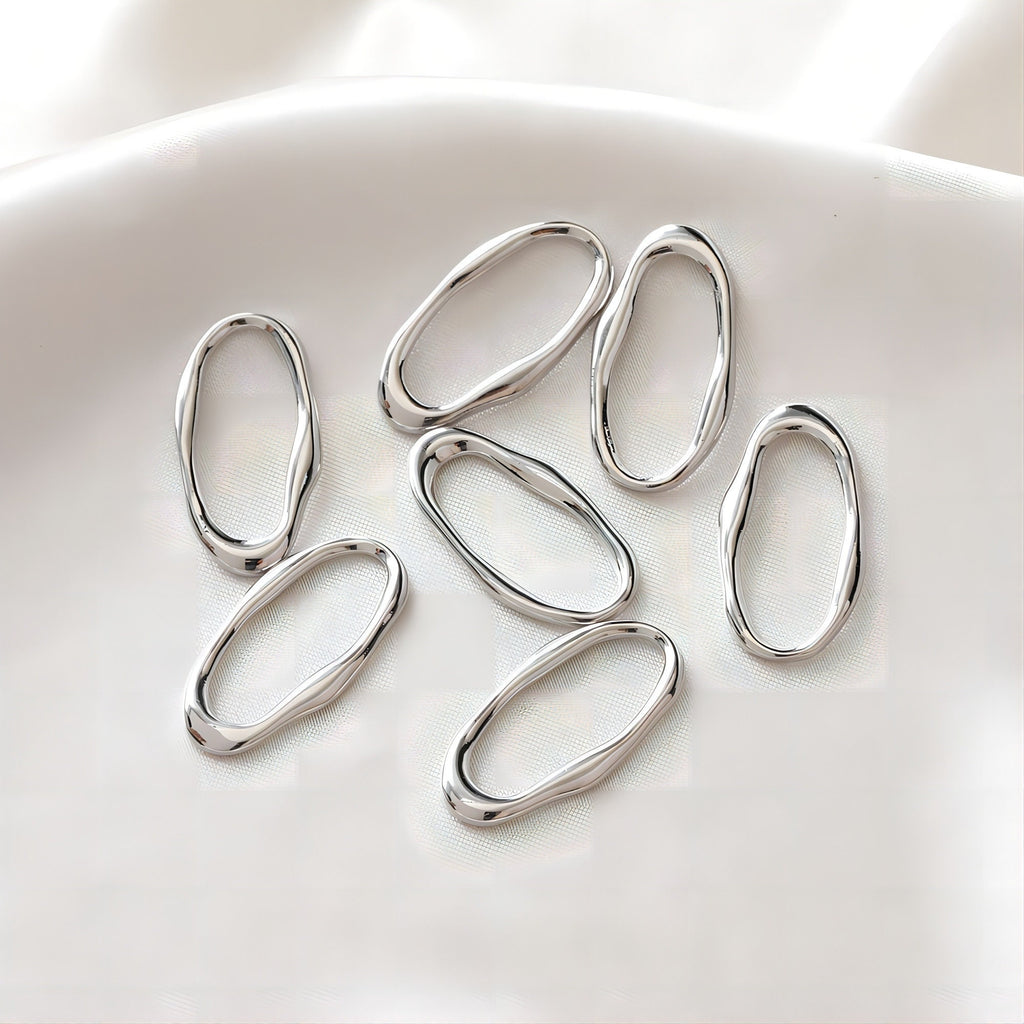 5pcs Oval Closed Jump Ring, 14K Shiny Gold/Silver Plated Jump Ring Connectors 24x13mm for Jewelry Making Supply JH020