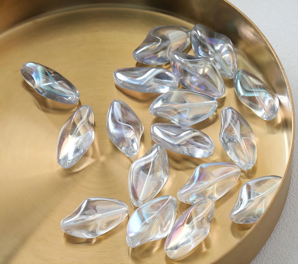 Irregular Glass Beads, Spacer Beads, 13x23mm, Crystal Glass Loose Beads for Jewelry Making, DIY Beads Finding GZ021